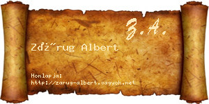 Zárug Albert névjegykártya